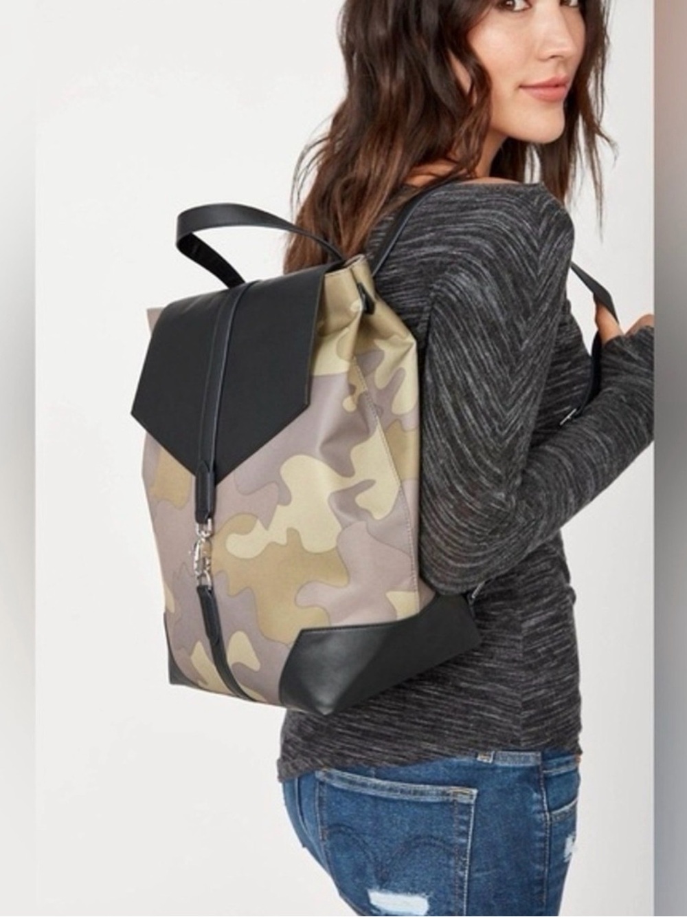 Stella & Dot Camo Backpack with Black Trim